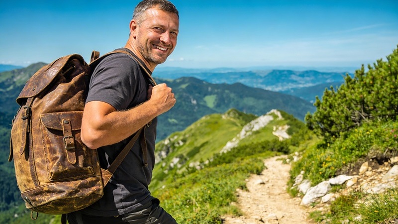 мужчина с рюкзаком